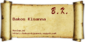Bakos Kisanna névjegykártya